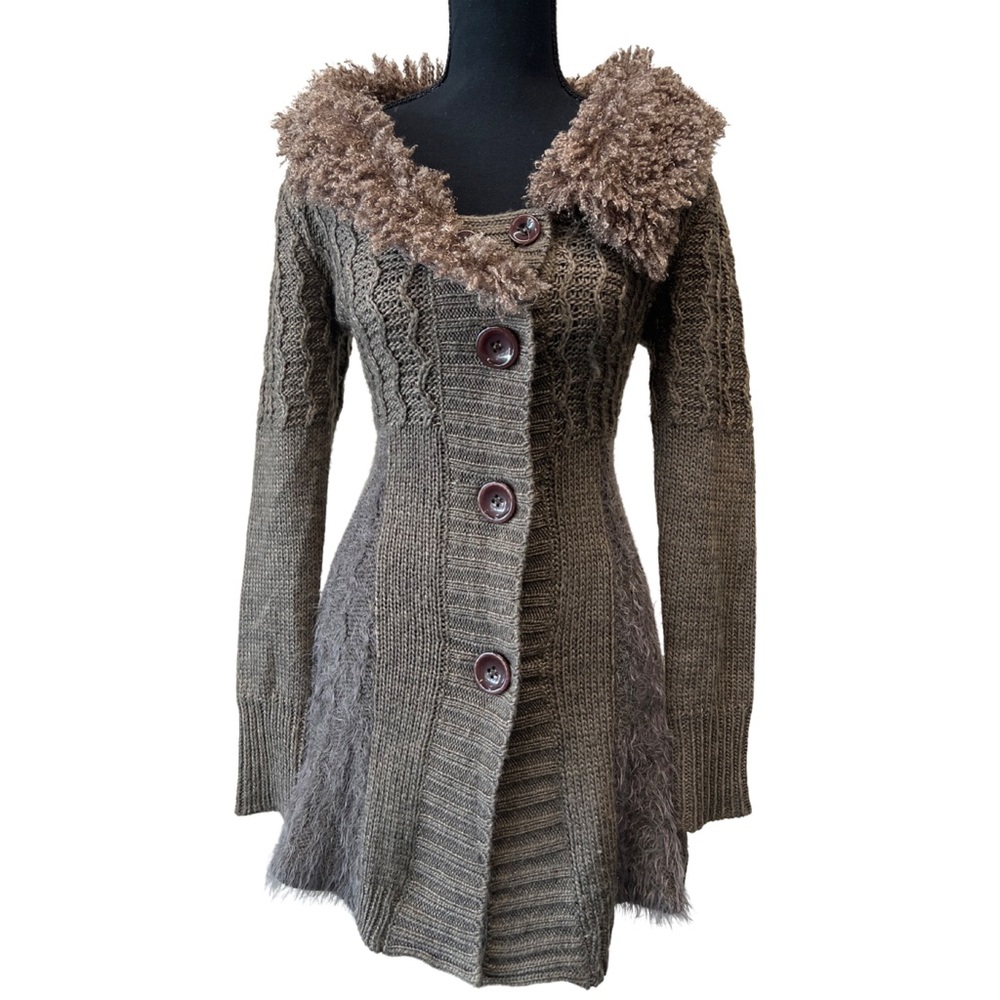 VTG Knitted Cardigan Dress w/Wool